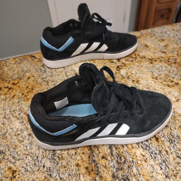 Adidas Tyshawn Black White Blue Skateboarding Sneakers EE6076 Size US 7 - Picture 5 of 12